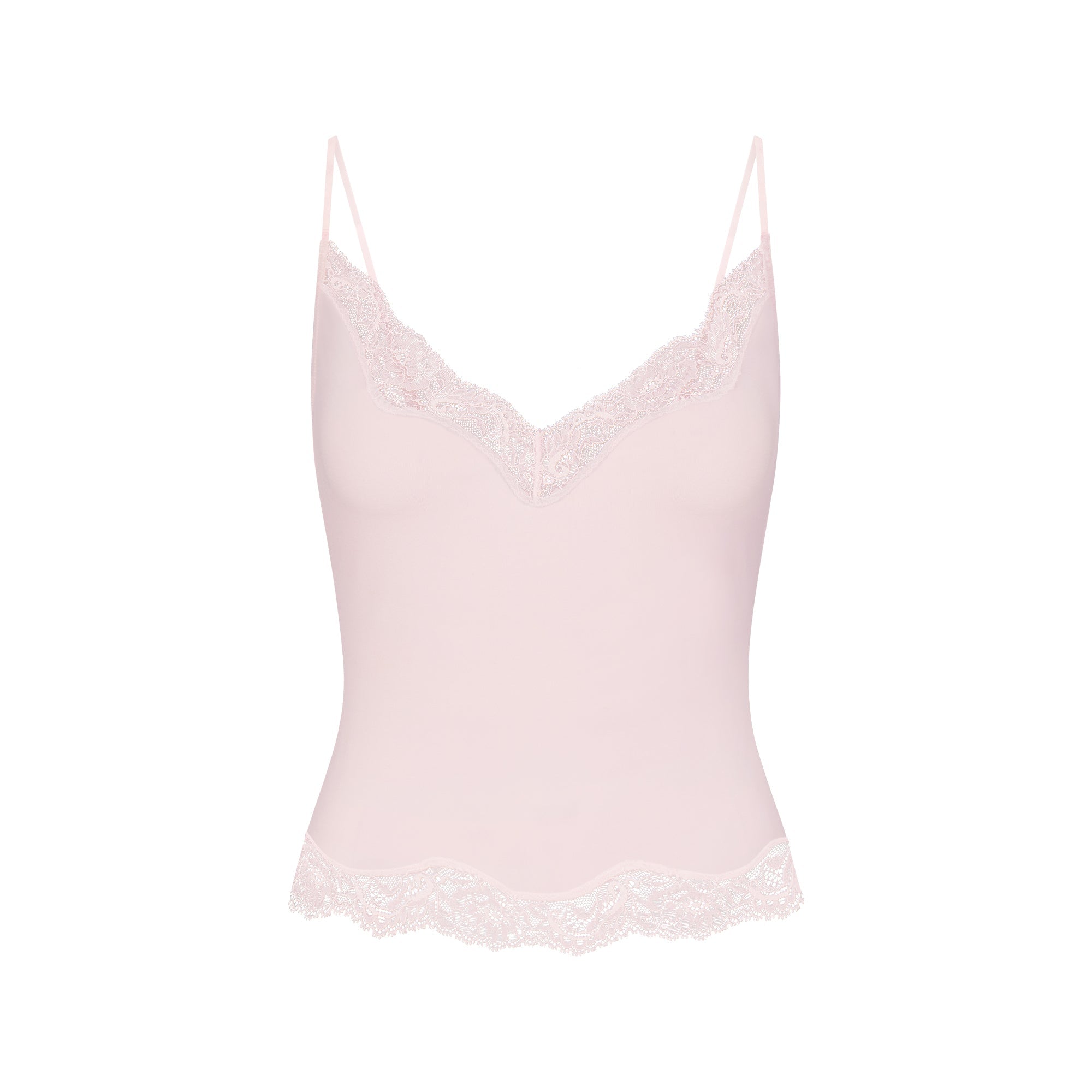 SKIMS SLEEP LACE CAMI AND PANT SLEEP SET | BARELY PINK