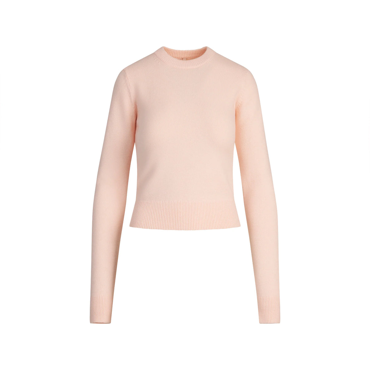 WOOL CASHMERE LONG SLEEVE FITTED CREW NECK | PRIMROSE