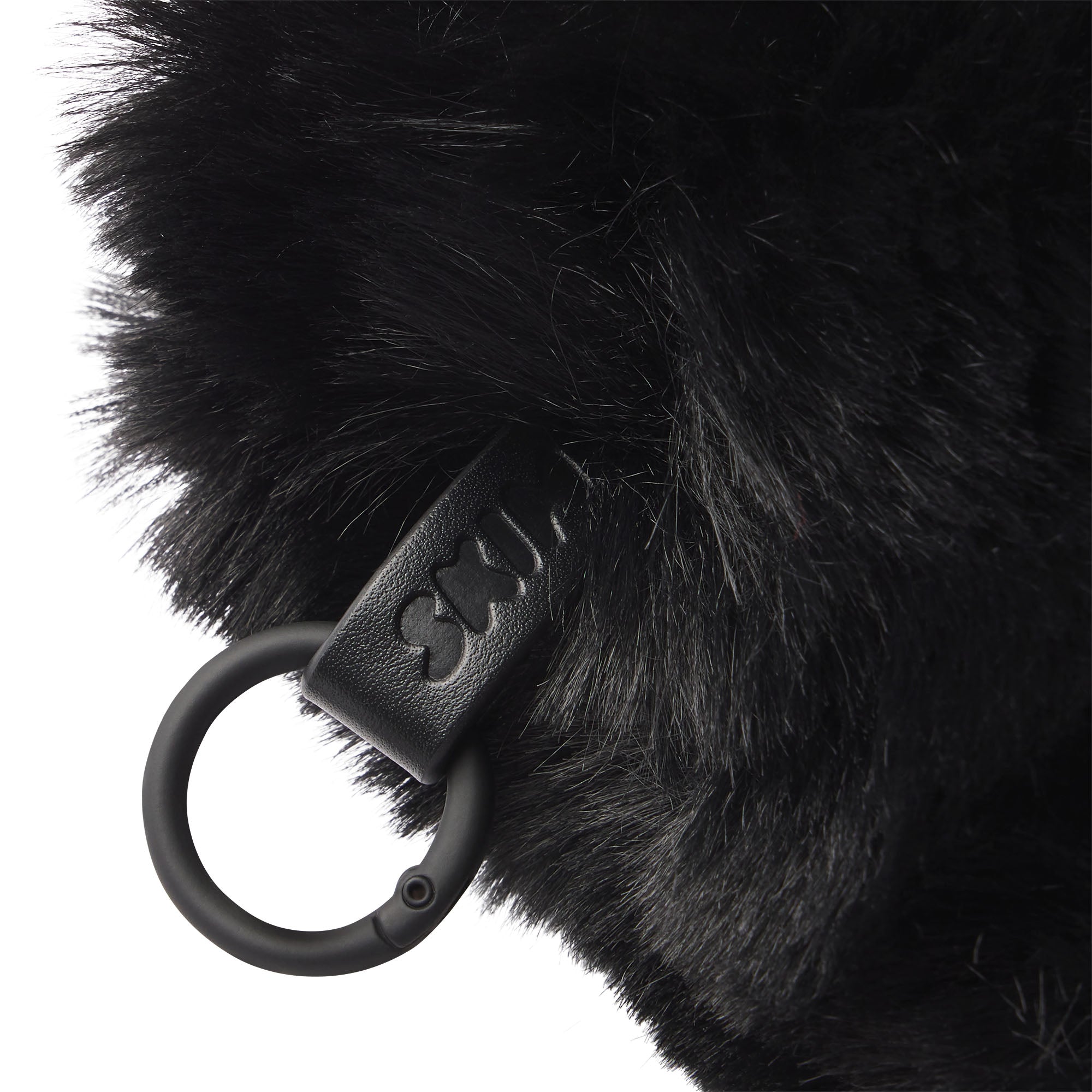 FAUX FUR MEDIUM POUCH KEYCHAIN | ONYX