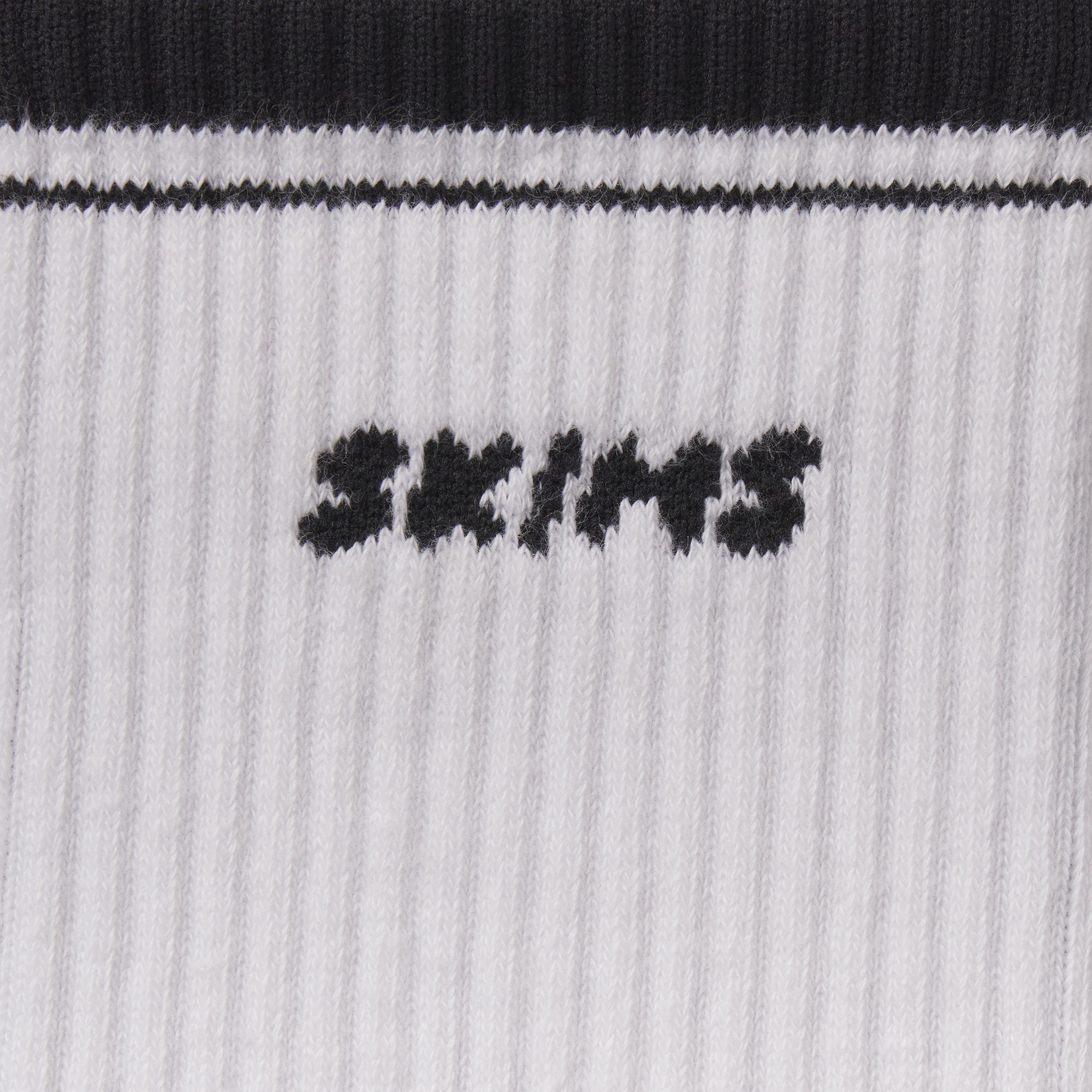SKIMS SOCKS RIBBED CREW LOGO SOCK | SNOW AND ONYX