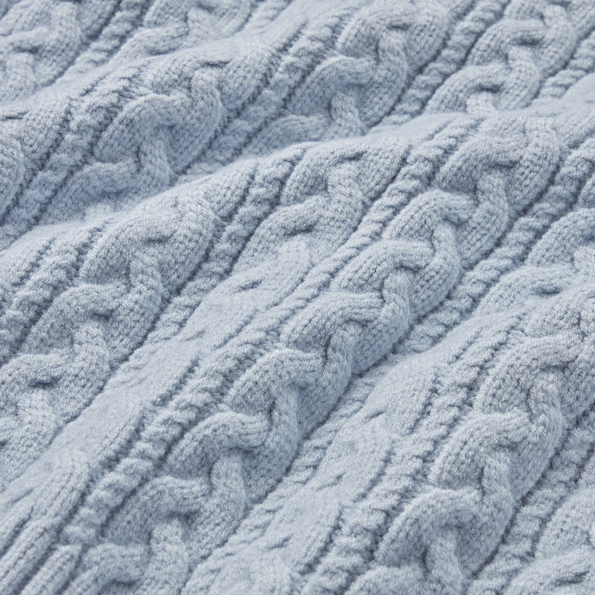 SWEATER KNIT CABLE TURTLENECK | FOG