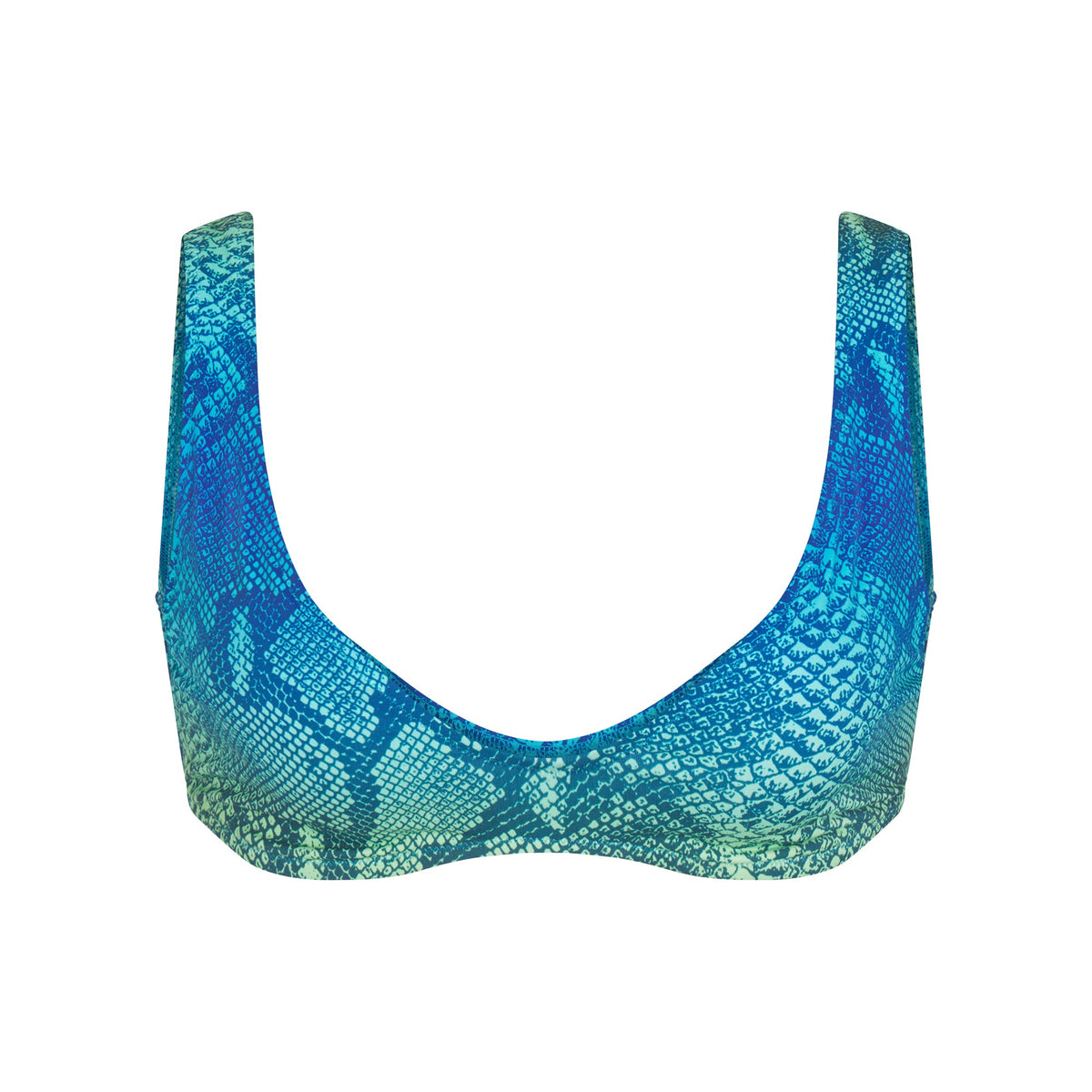 SIGNATURE SWIM PLUNGE BIKINI TOP | AQUA OMBRE SNAKE
