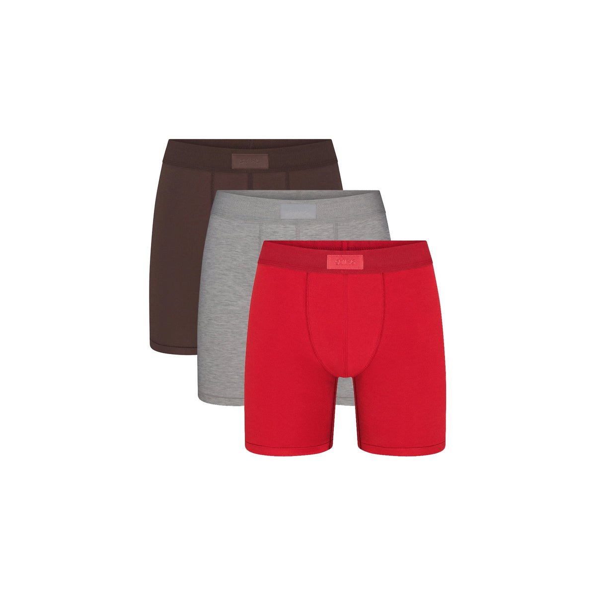 SKIMS COTTON MENS 5 INCH BOXER BRIEF 3-PACK | RUBY ESPRESSO MULTI