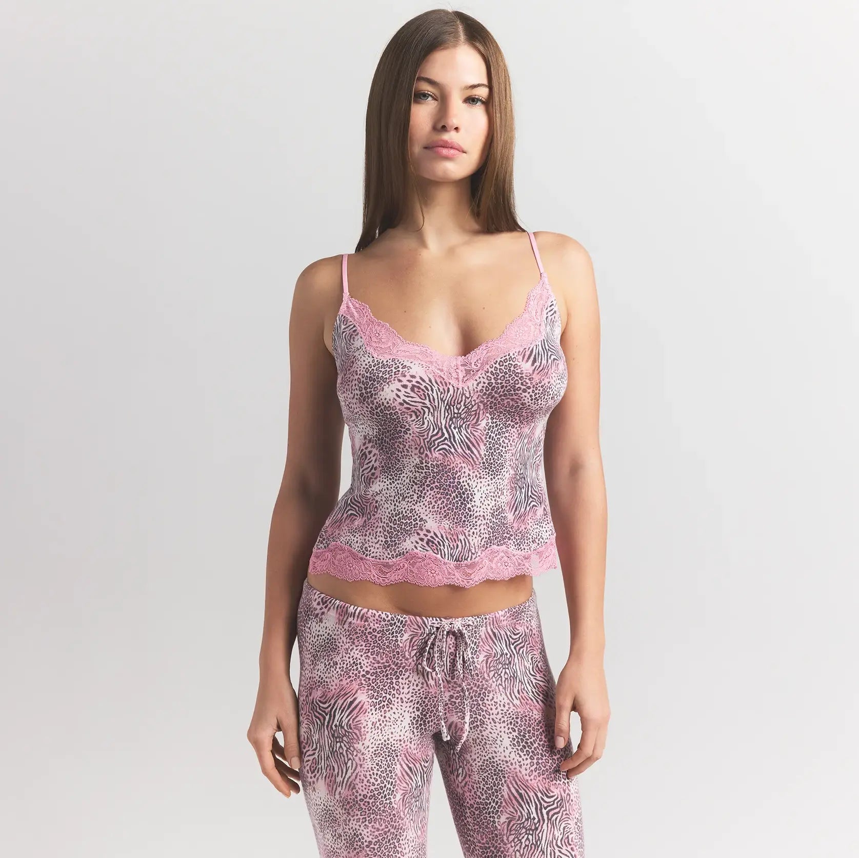 SKIMS SLEEP CAMI AND PANT SET | BLOOM MINI MULTI ANIMAL