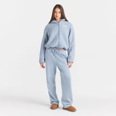 TEDDY BOXY ZIP UP JACKET | FOG